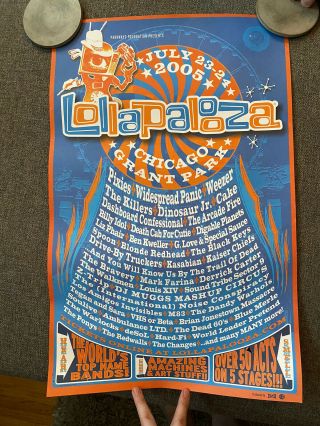 Lollapalooza 2005 Festival Poster Chicago Rebirth Pixies Weezer Killers
