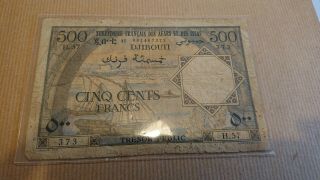 Djibouti 500 Francs 1952 Tresor Rare