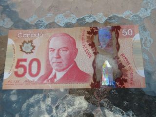 Canadian $50 Dollar Bank Note Polymer Bill Ghj2969157 Circulated 2012 Canada