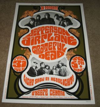 Jefferson Airplane Grateful Dead Bill Graham 1967 Fillmore Concert Poster Bg074