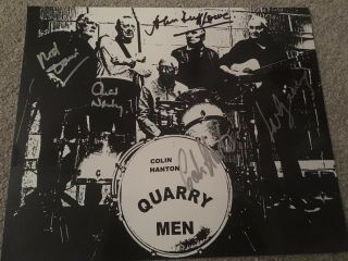 Full Quarrymen Signed Photo Photograph Lp Vinyl Beatles Ringo Paul Mccartney