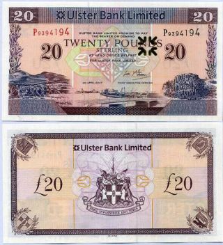 Northern Ireland 20 Pounds 2017 P 342 Ulster Bank Unc