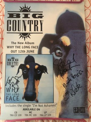 Big Country Signed A2 Poster Stuart Adamson Why The Long Face June 1995