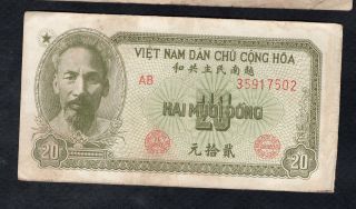 20 Dong From Vietnam 1951 Fine
