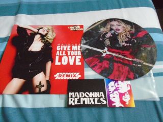Rare Madonna Living For Love/give Me All Your Love Remixes 10 " Picture Disc