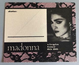 Madonna Virgin Tour 85 86 Backstage Pass Scarce