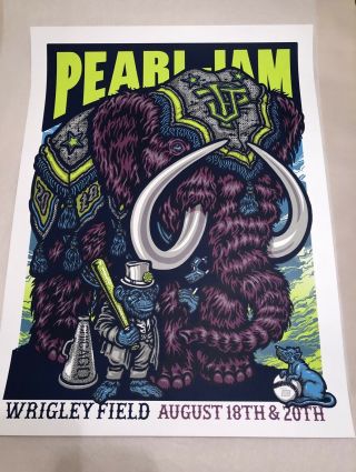 Pearl Jam Wrigley 2018 Ames Bros Poster