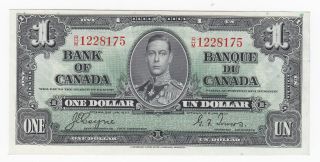 1937 Bank Of Canada $1 - Uncirculated - Cat Bc - 21d - Choice Uncirculated