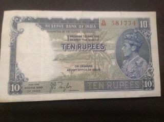 Reserve Bank Of India 10 Rupees 1943 581774