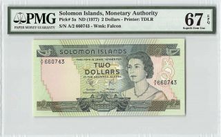 Solomon Islands Nd (1977) P - 5a Pmg Gem Unc 67 Epq 2 Dollars