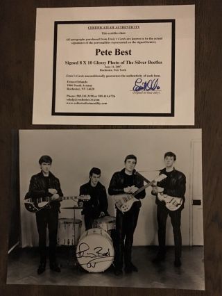 Pete Best The Beatles Genuinely Hand - Signed 8”x10” Photo