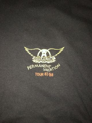 Aerosmith Permanent Vacation Tour 87/88 Stage Crew T - shirt And Backstage Pass 3