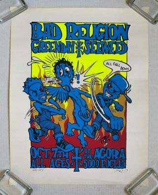 Bad Religion Green Day Agora Cleveland 1993 Punk Concert Poster Signed Numbered