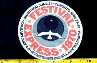 Grateful Dead Janis Joplin 1970 Festival Canadian Tour Rumper Sticker S10