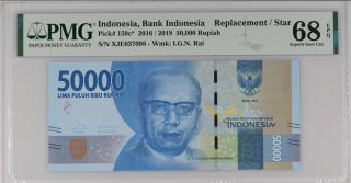 Indonesia 50000 R.  2016/2018 P 159 C Replacement Gem Unc Pmg 68 Epq Top