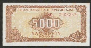 1987 Vietnam 5,  000 Dong - B Note Unc