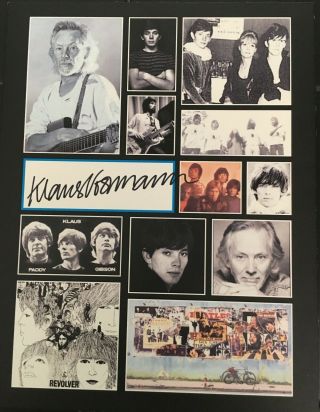 The Beatles - Klaus Voormann Autographed Career - Spanning Photo Board - In Person