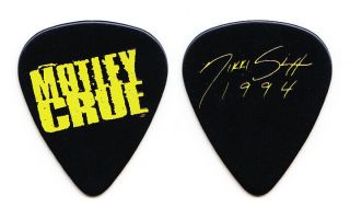 Motley Crue Nikki Sixx Signature Black/yellow Guitar Pick - 1994 Tour