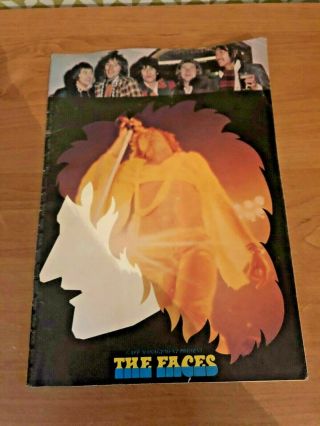 3x Items The Faces 1974 Rod Stewart Uk Tour Programme Postcard Promo Press Clips