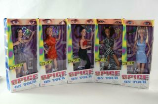 Spice Girls Dolls On Tour,  All 5,  Ginger,  Posh,  Scary,  Baby,  Sporty,  1998 Set