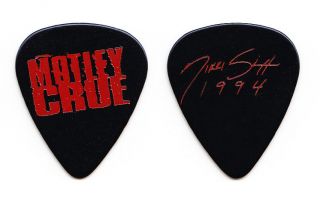 Vintage Motley Crue Nikki Sixx Signature Black/red Guitar Pick - 1994 Tour
