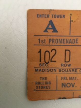 The Rolling Stones 1969 Madison Square Garden NY Ticket Stub 3