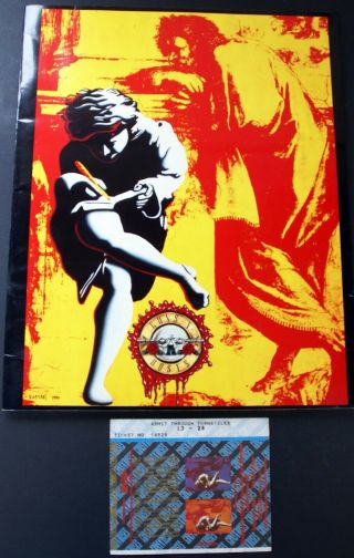 Guns N Roses Program,  Ticket Use You Illusion Tour Manchester 1992