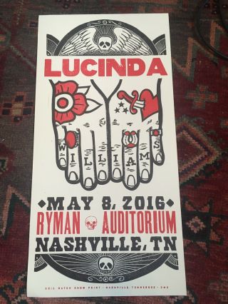 Lucinda Williams - Ryman Auditorium - Hatch Show Print Poster - Nashville