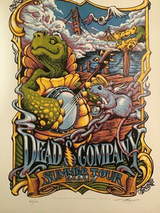 Dead And Company 2017 Summer Tour Poster Signed Aj Masthay