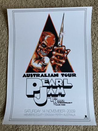 Pearl Jam Official Concert Poster Ben Brown Australian Tour Nov 2009 Perth