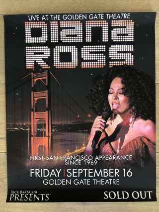 Diana Ross Ultra Rare Promotional Poster For San Francisco Concert 2011