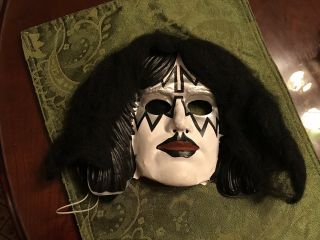 Vintage Kiss 1978 Aucoin Ace Frehley Halloween Plastic Mask - Ben Cooper Type