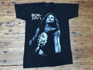 Vintage Bon Jovi Tour T Shirt.  Brotherhood Around The World 88 - 90 Authentic Rare