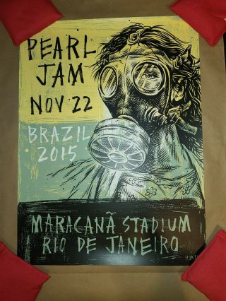 Pearl Jam Poster Rio De Janeiro Brazil Nov 22 2015 Ap Horton Xx/100