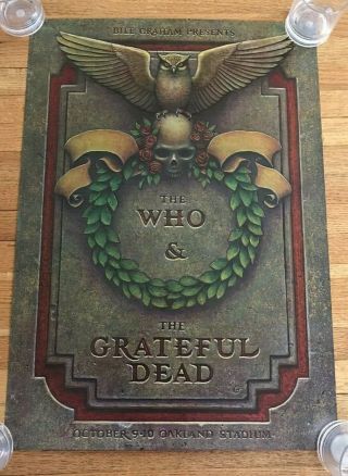 Bill Graham Presents The Who & Grateful Dead Concert Poster Oakland 20 " X 28.  5 "