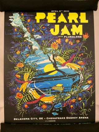 Pearl Jam Oklahoma City Okc 2020 Poster Munk One Show Edition Se