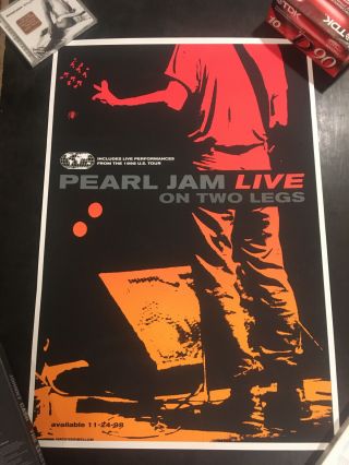 Pearl Jam 1998 Live On Two Legs Official Promo Poster Ames Bros Design 18x26