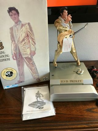Limited Edition Elvis Presley Telephone - Silk Gold Suit - Singing And Dancing