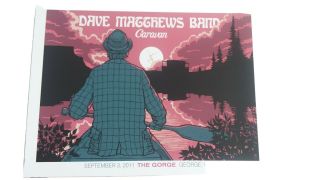 Dave Matthews Band Poster The Gorge 9/3/11 26/1185,  Signed,  Caravan N3