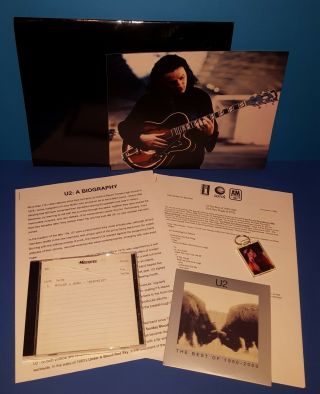 U2 " Best Of 1990 - 2000 Press Bio W/ Live Bono Photo,  Promo Dvd,  