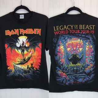 Authentic Iron Maiden 2019 Legacy Of The Beast Flight Of Icarus Tour Shirt M