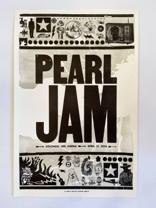 Pearl Jam Hatch Show Print Concert Poster (2016) - Made In Nashville