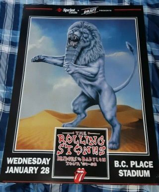Rolling Stones Concert Poster Bridges To Babylon Vancouver January 28/98
