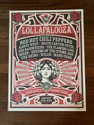 Lollapalooza 2006 Chicago Official Poster Chili Peppers/death Cab/raconteurs