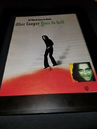 Alice Cooper Goes To Hell Rare Promo Poster Ad Framed