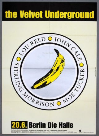 Velvet Underground Lou Reed John Cale - Rare Berlin 1993 Concert Poster