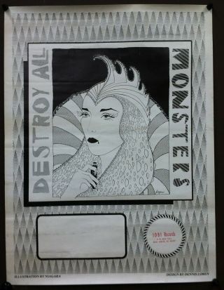 Destroy All Monsters Vintage 1978 Concert Tour Poster Blank Stooges Mc5