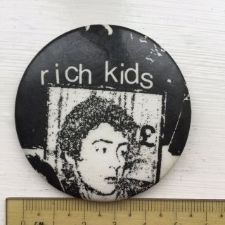 Vtg 1977 Og Rich Kids Pin Badge 57mm 1970 Punk Band Glen Matlock Better Badges