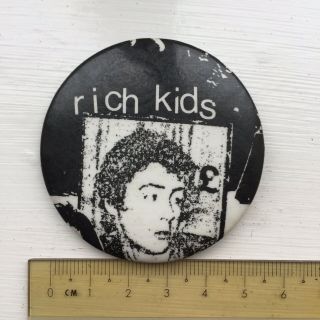 Vtg 1977 Og Rich Kids Pin Badge 57mm 1970 Punk Band Glen Matlock Better Badges 2
