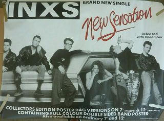 Rare Inxs Sensation Kick 1987 Vintage Orig Music Store Promo Display Poster